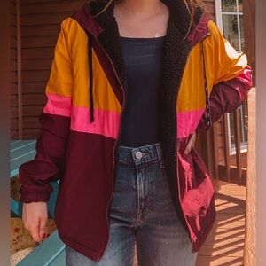 Victoria secret pink raincoat with Sherpa lining